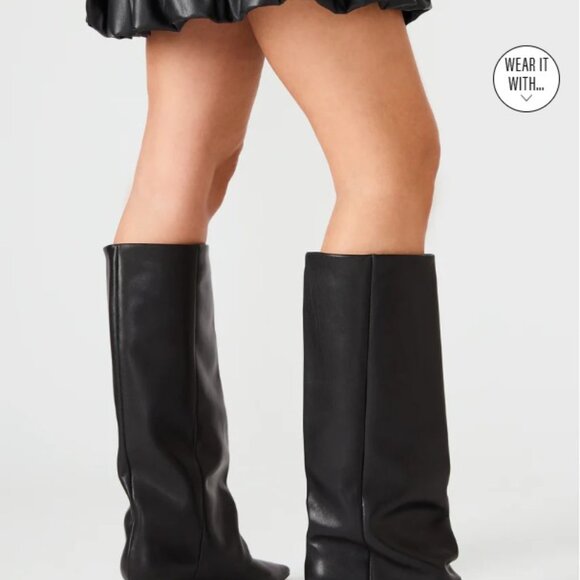 Luca Black Leather High Boot - Steve Madden - Picture 1 of 4
